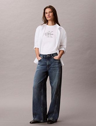 Calvin Klein Camiseta Con Monograma Brillante
