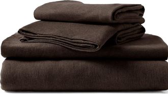 Pact Organic Cotton Organic Favorite Tee Jersey Sheet Set in Chocolate Heather at Nordstrom, Size Full