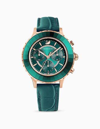 Swarovski Womens Swarovski 5452498 Octea Lux Chrono Watch - Green