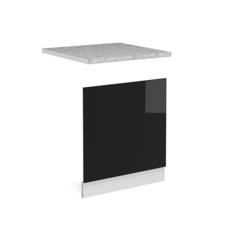Vicco Panel Frontal R-line, Negro Brillo Intenso, 60 Cm, Et M&aacute;rmol Vicco