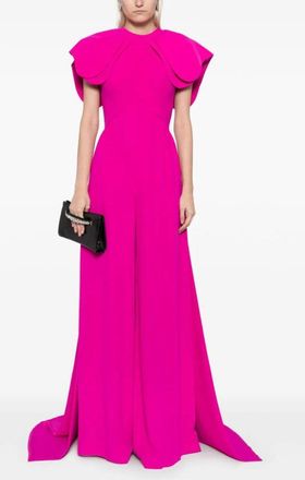 Saiid Kobeisy Crepe Jumpsuit, With Back Overskirt