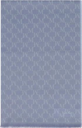 Max Mara Light Blue Magico Logo Scarf