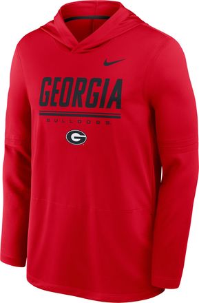 Nike Georgia Sideline Nike Mens Dri-FIT College Long-Sleeve Hooded Top in Red | 03B9064YGBN-594