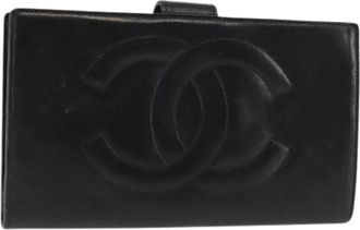 Chanel Pre-owned Wallets, female, Black, Size: ONE SIZE Pre-owned Leather Wallet