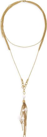 Petit Moments Dune Faux Pearl Layered Necklace in Gold at Nordstrom