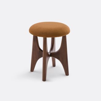 La Redoute Interieurs Met massief walnotenhout beklede kruk, Malvita