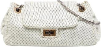 Chanel Pre-owned Perforated Leather Shoulder Bag - Dames - Vintage Schoudertas - Wit - ONE Size - Leer - Vintage