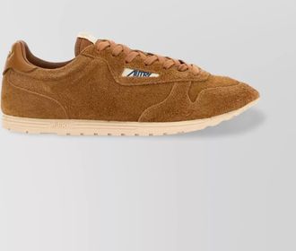 Autry round toe suede sneakers with rubber sole