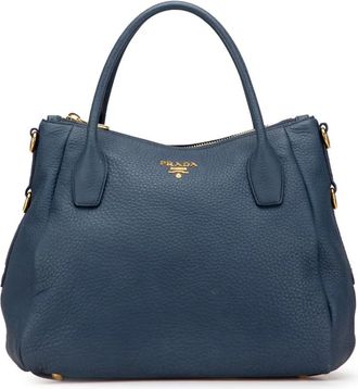 Prada Borsa tote Vitello Daino Sacca 2 Manici 2013-2025 - Blu