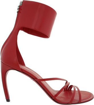 Ferragamo Clethra Curve Heel Leather Sandals, Size 10 B