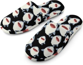 Generic Animated Shark Mens Cozy Memory Foam Slippers Warm Cotton House Shoes Comfy Slipper for Indoor Outdoor