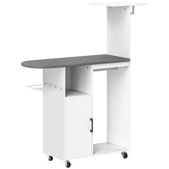 HOMCOM Mueble plancha 127.5x43.5x153 cm blanco