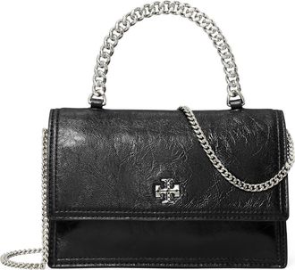 Tory Burch Kira Distressed Mini Top Handle Wallet on a Chain in Black at Nordstrom