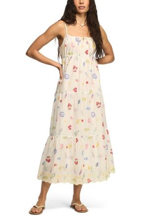 Lucky Brand Floral Print Tiered Maxi Dress in Multi Conversational Print at Nordstrom, Size X-Small