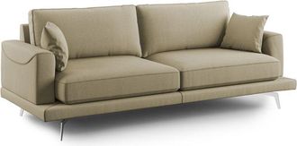 Divani.Store Dorian Sof&aacute; Moderno De Tela Suave Y Antimanchas 198 Cm Camel