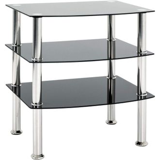 M&S Collection HAKU M&ouml;bel Tavolino, acciaio inossidabile, acciaio inossidabile nero, L 54 x P 45 x A 59 cm