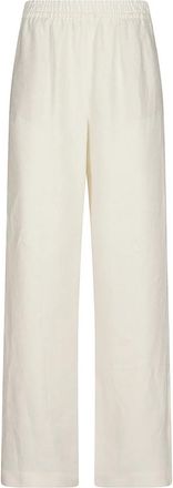 Eleventy Wijde broek - Dames - Wijde Broeken - Beige - S - Linnen - Broeken