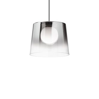 Netlighting Fade Dome Pendant Ceiling Light Glass Chrome Shade in Grey