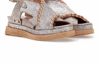 A.S.98 Womens Lumi Metallic Leather Platform Sandal In Argento
