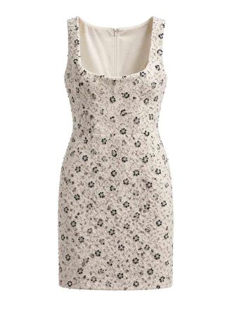 Amen Fitted Chalk White Tweed Mini Dress