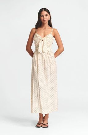 ST MRLO Baylen Midi Dress in Cream Spot at Nordstrom, Size 12