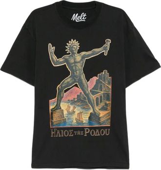 Melt cotton printed T-shirt - Nero