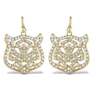 Jessica Simpson Tiger Drop Earrings with Clear Crystals in Gold at Nordstrom
