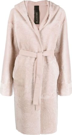 BLANCHA reversible belted shearling coat - women - Sheep Skin/Shearling - 44 - Pink