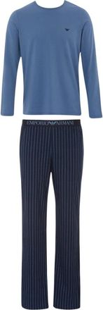 Emporio Armani Lange pyjamaset - Heren - Pyjama - Blauw - L - Katoen - Nachtkleding