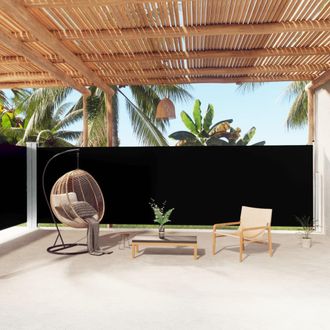 Berkfield Home Retractable Side Awning Black 180x1000 cm