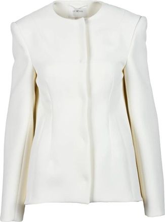 Sportmax Aceri Jack met Automatische Sluiting - Dames - Zomerjassen - Wit - 2XS - Polyester - Jassen