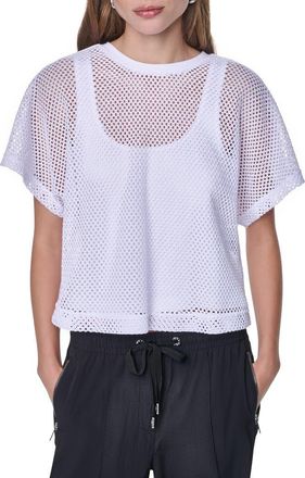 DKNY Dolman Sleeve Open Stitch Top in White at Nordstrom, Size Xx-Small