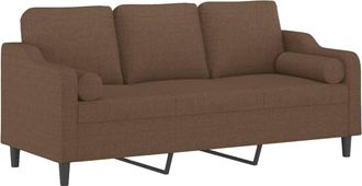 vidaXL Vidaxl - Sof&aacute; De 3 Plazas Con Cojines Tela Marr&oacute;n 180 Cm