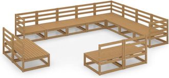 vidaXL Vidaxl - 12 Piece Garden Lounge Set Honey Brown Solid Pinewood