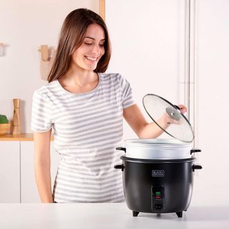 Black+Decker Black&decker - Olla Arrocera De 1,8l Y 700w Con Cesta De Vapor Negra - Bxrc1800e - Black+decker