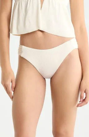 Sanctuary Side Tab Hipster Bikini Bottoms in Cream at Nordstrom, Size X-Small