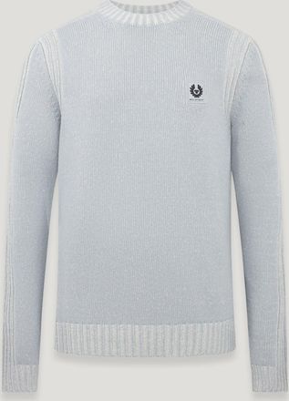 Belstaff Seasonal Watch Crewneck Jumper Mens Lambswool Quarry Blue / Silver Birch Size XS