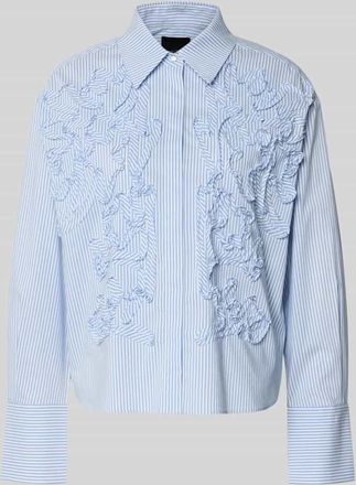 Marc Cain Regular Fit Bluse mit Stitchings in Hellblau, Gr&ouml;&szlig;e 34