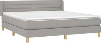 vidaXL Vidaxl - Cama Box Spring Con Colch&oacute;n Tela Gris Claro 180x200 Cm
