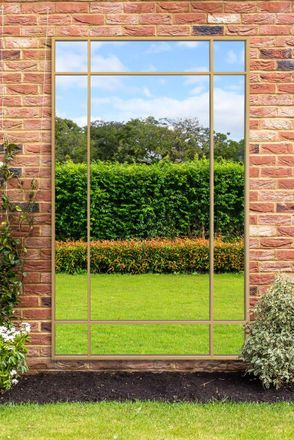 MirrorOutlet Gold Contemporary Wall & Leaner Garden Mirror 79x 47 200x120cm | Size: 1 Pack