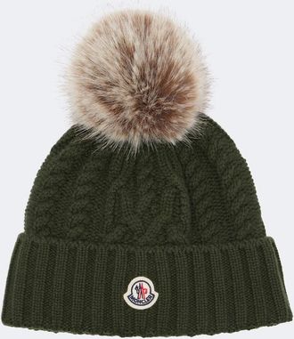 Moncler Gorro trenzado de lana y cachemir