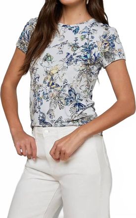 L'agence Ressi Tee In Grey Multi Watercolor Butterfly