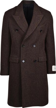 Paoloni Cappotto - Heren - Mantel - Bruin - M - Wol - Jassen