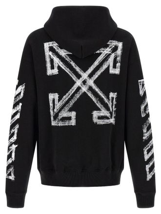 Off-white Graphic-Print Cotton Hoodie - Black