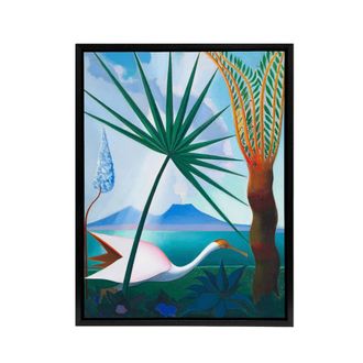 Artery8 Joseph Stella Neapolitan Song Bay of Naples Framed Canvas Art Print | Size: W24 x H32