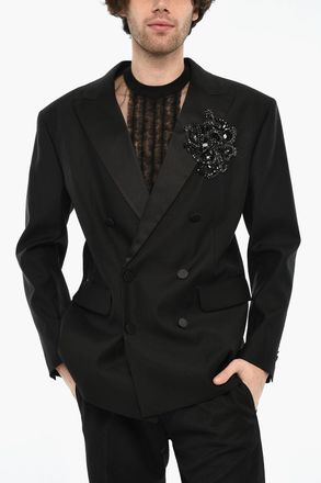 Dsquared2 Giacca DA DB In Lana Vergine e Seta con Gioielli Dsquared2