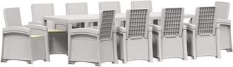 vidaXL Conjunto De Comedor De Jard&iacute;n 11 Uds. Blanco Y Crema Pp Vidaxl