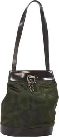 Ferragamo Pre-owned Nylon handbags - Dames - Vintage Schoudertas - Groen - ONE Size - Nylon - Vintage