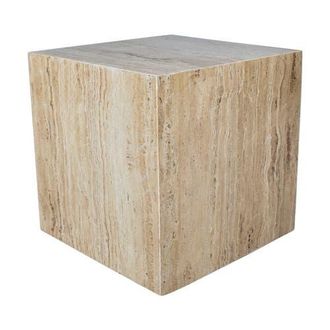 Jonathan Y Designs Felix 15 Contemporary Natural Marble Handmade Cube End Table in Travertine at Nordstrom