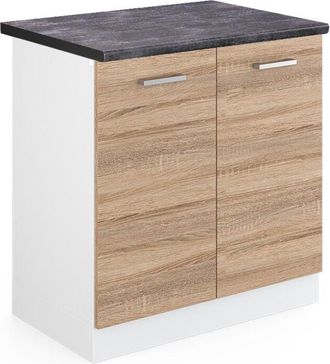 Vicco Armario Bajo Para Fregadero R-line, Sonoma, 80 Cm, Et Antracita